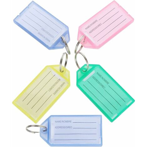 Porte-clés identificateur d'étiquette multicolore de 25 unités