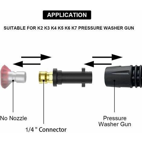 Adaptateur de laveuse haute pression électrique 1800 psi pour Karcher K2 K3  K4 K5 K6 K7 - Buse pour pistolet à eau pour lavage de voiture.