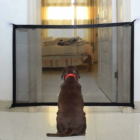 Barrière pour chiens，Barrière de Sécurité filet chien Portables, Pliables  barriere pour escalier la sécurité de Votre Animal Domestique - 110 x 72 cm