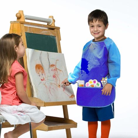 Blouse Peinture Enfant,tablier peinture enfant 2-8 ans Tablier Manches  Longues Enfant Blouse Tablier pour activités,coloriage
