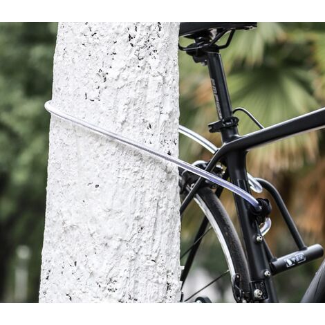 Antivol vélo : Câble 2,1 m x 12 mm en acier à double boucle d