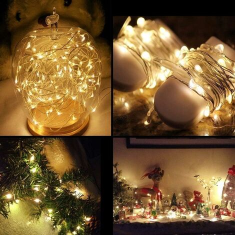 20x LED guirlande lumineuse décoration de Noël éclairage X-MAS lampes à  piles blanches