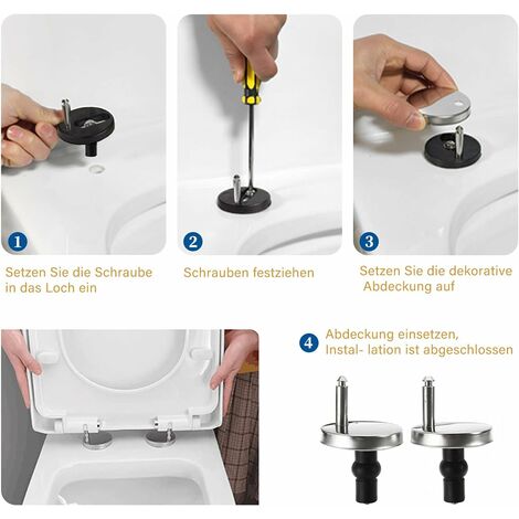Kit de 2 Fixations universelles pour abattant de WC / Toilette