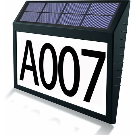 Lumière solaire de numéro de plaque de porte, numéros de porte