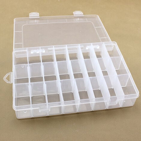 Grande boîte de rangement avec 24 compartiments en plastique 20 cm, boîte  de perles idéale pour
