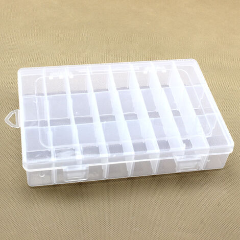 Grande boîte de rangement avec 24 compartiments en plastique 20 cm, boîte  de perles idéale pour
