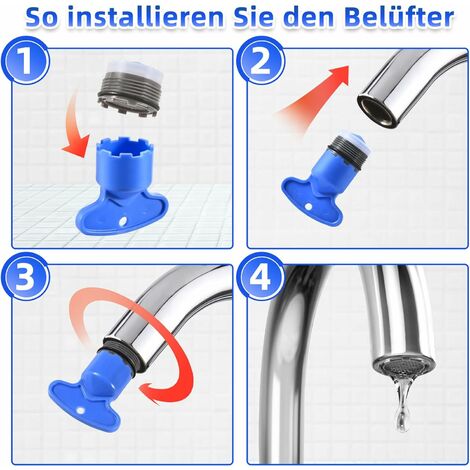 Mousseur Robinet M18,5, 6pcs Insert Embout Robinet Cuisine de Filetage  Externe, Economiseur d'eau pour