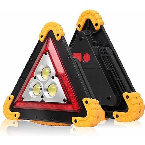 Triangles de signalisation, Voyant d'alarme de voiture à LED lampe de  secours triangulaire étanche 40W 4 modes pour la réparation de voiture  d'urgence assistance (pas de batterie incluse) Guazhuni 1 P