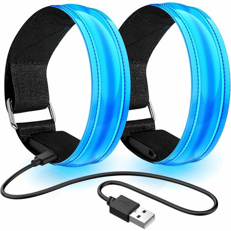 Bracelet de sécurité réfléchissant LED, charge USB, pour sport de plein  air, lumière lumineuse, ceinture de