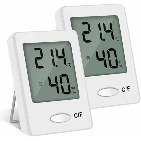 Thermomètre - hygromètre intérieur blanc à piles - Otio