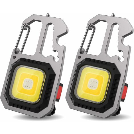 Mini lampe de poche LED, porte-clés Lampe de travail portable 800 lumens  Lampe de poche LED, 7 modes, rechargeable et étanche, éclairage de secours  étanche Gadget pour le terrain