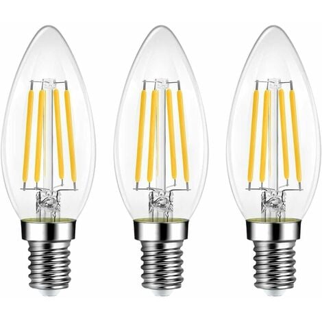 Lot de 3 ampoules LED E14 blanc chaud à intensité variable 600 lm