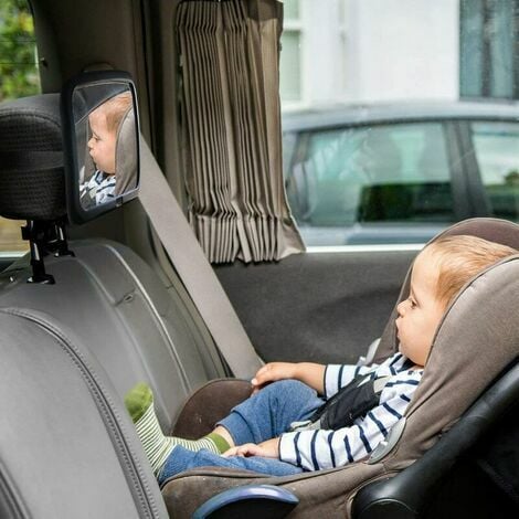 Miroir de siège arrière pour bébé – Miroir le plus grand et le plus stable  avec finition mate de qualité supérieure – Vue claire du bébé dans le siège  auto face à