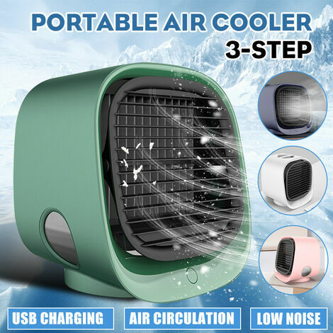 Humidificateur d'air de refroidisseur d'air USB 3 vitesses portatif (rose)  Coxolo