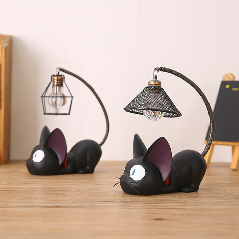 Lampe de Chevet LED Résine Lampe Créative Chat Décoration