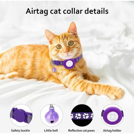 Airtag Collier pour chat, avec Apple Air Tag intégré, GPS souple, avec  support Airtag et cloche, traceur léger pour chat, fille/garçon (rose) :  : Animalerie