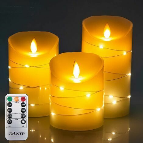 20x bougies LED bougies de Noël LED guirlande lumineuse sans fil avec  minuterie sans flamme blanc chaud + RVB avec batterie