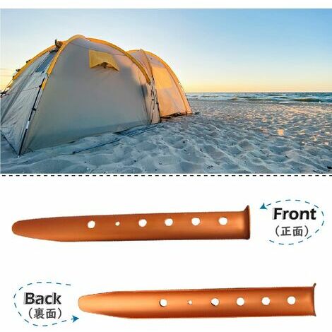 Piquet de tente pour randonnée et sardine pour auvent.