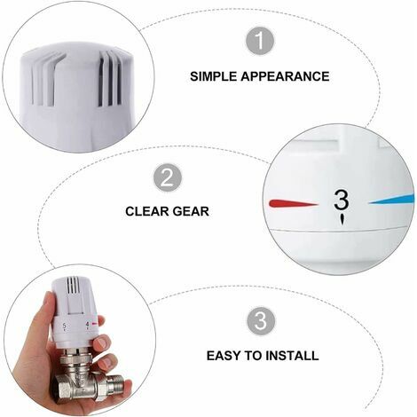 3pcs thermostat radiateur valve Trv radiateur à tête