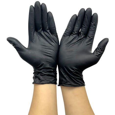 Gants jetables nitrile noir 24 cm (boite de 100 gants)