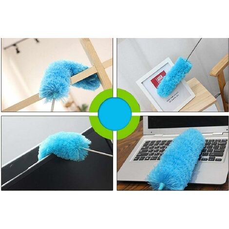 Duster de Microfibres,Plumeau Poussière 3 pièces Lavable Bendables Brosse à  Poussière avec Poteau Extensible