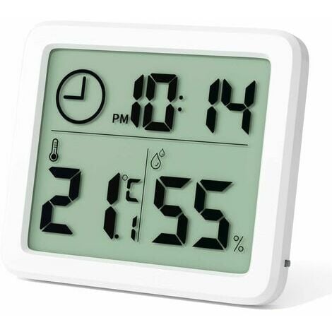 4 mini thermomètres d'intérieur (blanc), thermomètre digital hygromètre  thermomètre portable pour la maison, l'aquarium