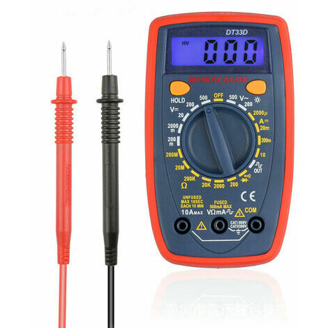Multimètre Numérique Testeur Electrique Professionnel, Écran LCD  Rétroéclairé, Test de Tension DC/AC, Résistance - DM02A