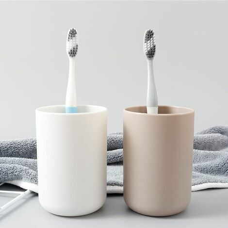 Paquet de 2 tasses de brosse à dents pour enfants, tasse de brosse à dents  en plastique, tasse d'eau en verre de salle de bains, tasse de brosse à  dents