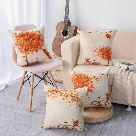 Housse de Coussin 60x60 cm Coussin de Canapé Lot De 4 Rotin