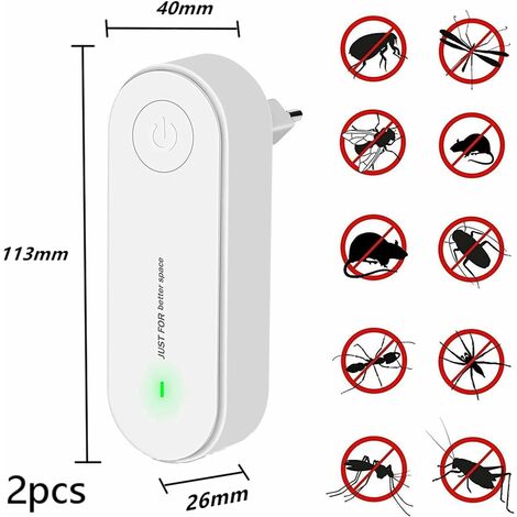 Répulsif Électronique Répulsif Ultrason pour Anti Moustiques Dispositifs  sûrs pour Les Personnes et Les Animaux Efficace Contre Insectes(black) 