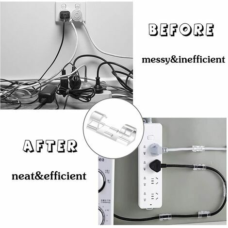 Clips De Câble, Support De Fil Auto-adhésif Durable Léger 60PCS Pour Câble  USB 