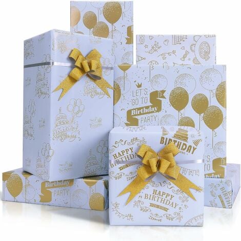 X5 pochettes cadeaux doré, emballage cadeau, boite carton pour