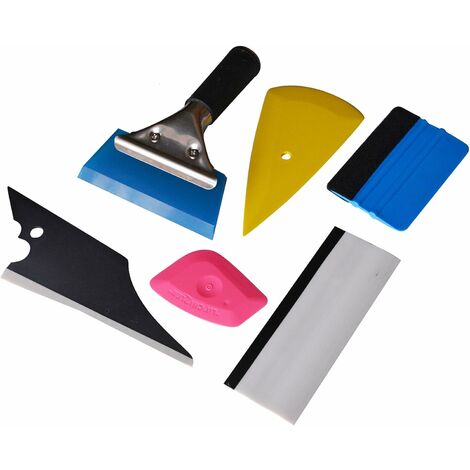 Kit Covering Outils de Film de fenêtre de Voiture Vinyle, 6 PCS Vitrage de  véhicules de Protection Window Film Car Emballage Teinte Vinyle  Installation de l'outil: raclettes, grattoirs Ephé