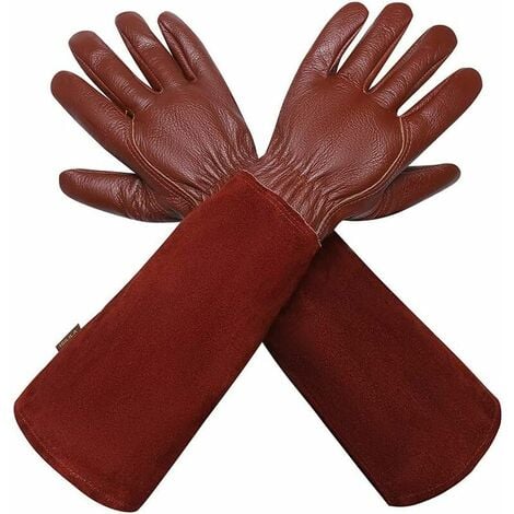 Gants de jardinage en cuir pour femmes et hommes, gants d'élagage  respirants pour roses avec gants résistants aux coups de couteau, gants de  jardin à