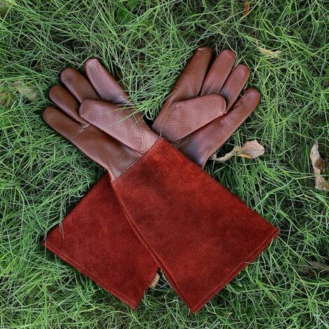 Gants de jardinage en cuir pour femmes et hommes, gants d'élagage  respirants pour roses avec gants résistants aux coups de couteau, gants de  jardin à