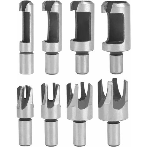 8PCS HSS fraise à bouchonner bois outil de coupe bois mèches des bouchons  wood plug cutter drill bits 6mm /10mm/13mm/16mm, avec forets coniques et