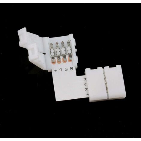 Connecteurs de bande lumineuse LED RGB 4 broches 10 pièces en forme de L  pour bande