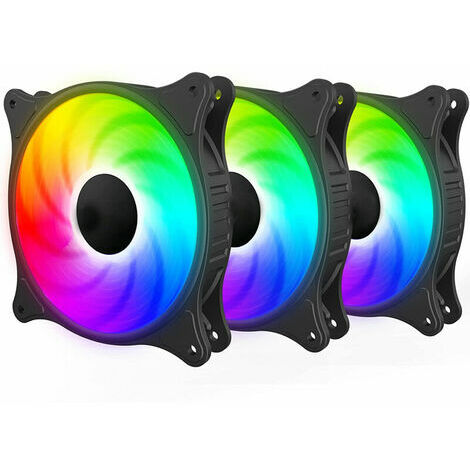 120mm 3pin LED Rainbow Ventilateur pour Boîtier PC Ultra Silencieux, 3 Pack  (PF120CF3-3)