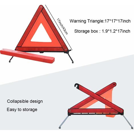 Panneau D'avertissement de Triangle de voiture Voitures Trépied D'urgence  Signalisation Réfléchissant Panneau D'arrêt Du Triangle de Signalisation De  Panne