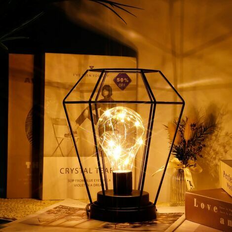 LAMPE DE BUREAU géométrique Lampe de chevet créative en fil de