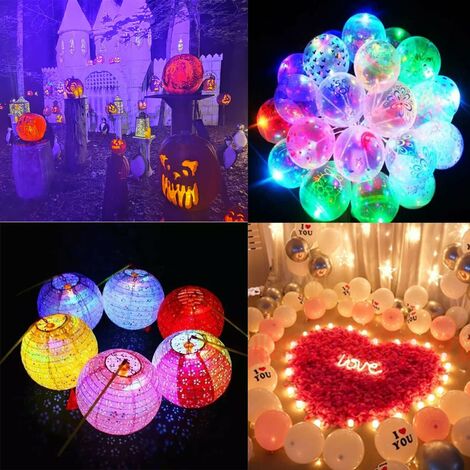 LED Ballons Lampes, 50 Pièces LED Balloon Lumière, Mini Lumières de Ballon,  LED Lampion pour Ballon Lanterne Papier Décoration Mariage Fête Halloween