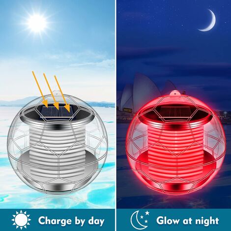 Lumière Piscine Solaire, Lumière LED Submersible Étanche 7 Couleurs  Changement Boule Lampe Solaire pour Bassin Jardin Piscine Etang Plein Air  Décoration de Fête