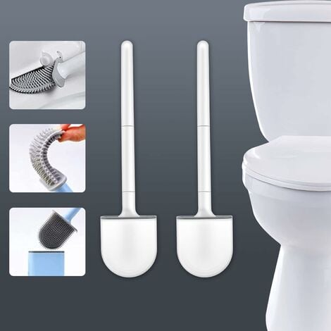 Brosse WC Silicone Brosse Toilette Suspendu Balai WC Flexible et