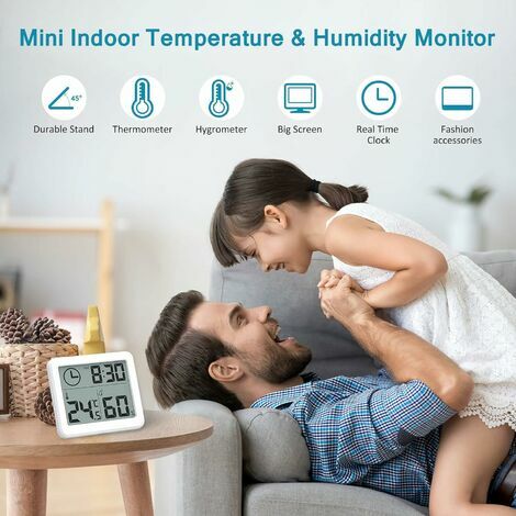 LOT THERMOMÈTRE INTÉRIEUR, 4 Pieces LCD Mini Digital Thermometre
