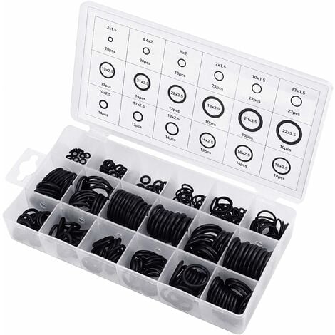 279 Pcs Joints Toriques en Caoutchouc, Rondelle Joints d'étanchéité Noir  Assortiment, Anneaux O Ring Accessoire