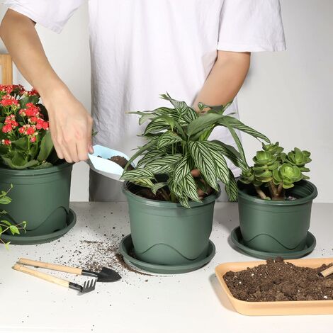 Jardin de serre fleur vert rond carré pépinière en plastique