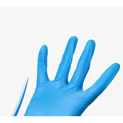 Paire gants nitrile non poudré bleu T.L