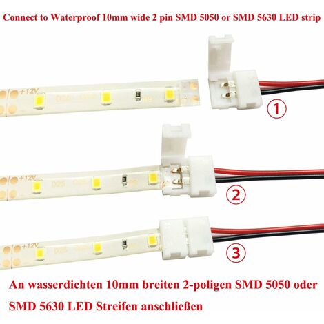 Connecteur de Bande LED à 2 Broches Câble d'extension Flexible 2 pin Flex  LED Strip
