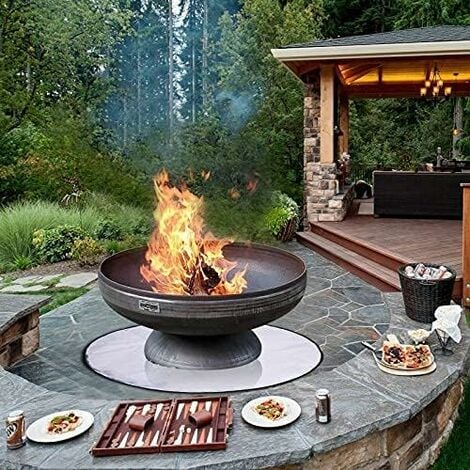 Tapis résistant au feu pour cheminée noir protecteur de sol tapis pour  barbecue extérieur Grill fumoir