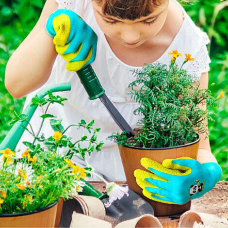 Safety Gants de Jardinage pour Enfants de 7 à 9 Ans Paume en